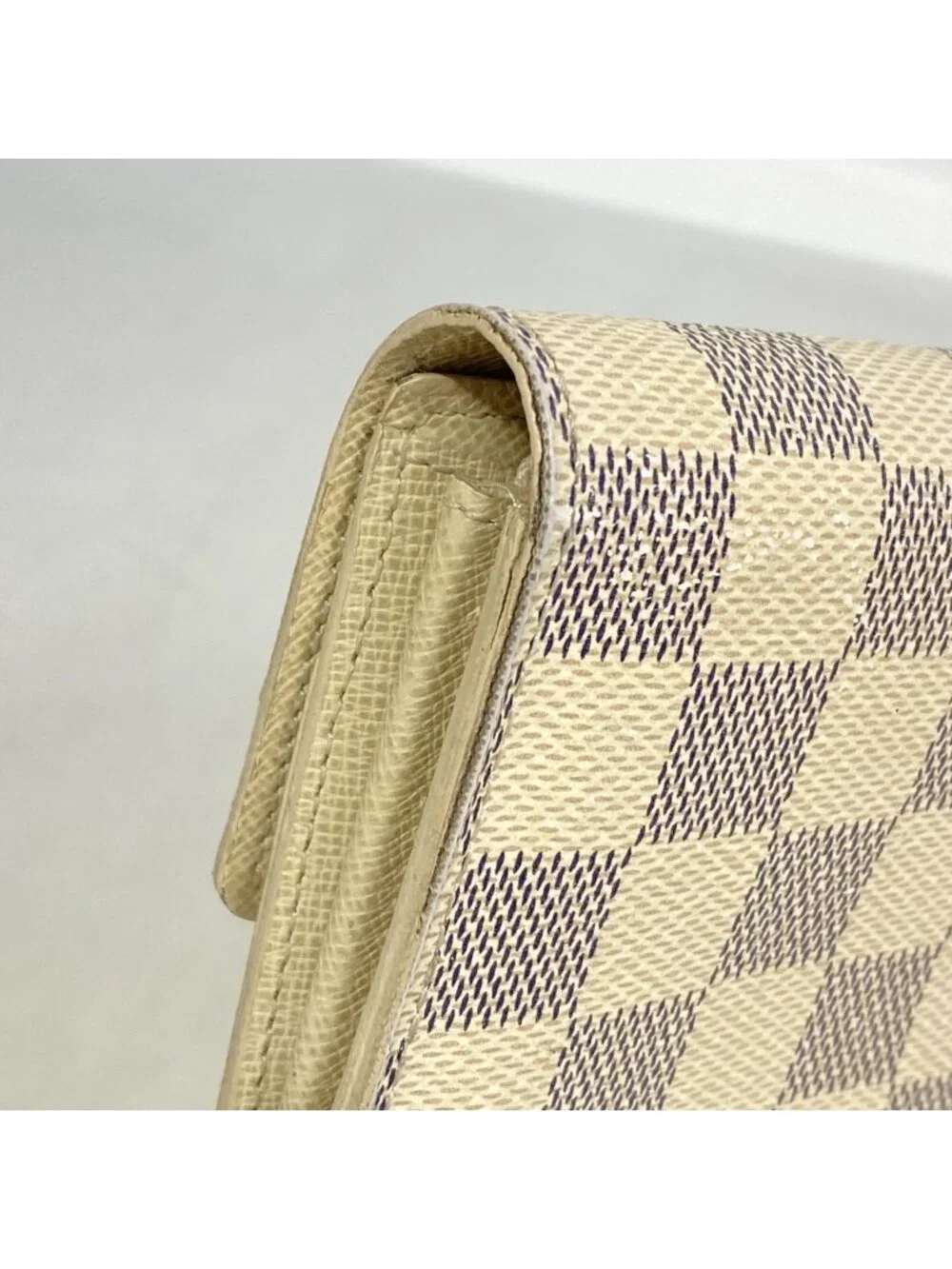 Louis Vuitton Wallet Damier Azur Portefeuille Sarah White